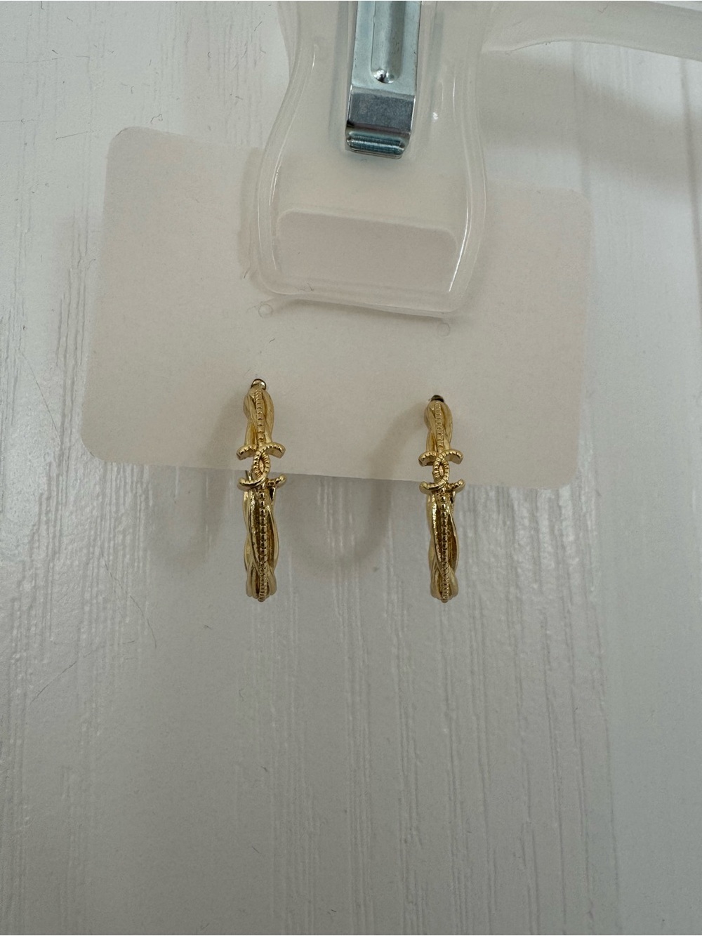 Gold cc Twist Hoop Earrings - Women Jewelry